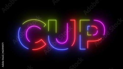 Cup colored text. Laser vintage effect