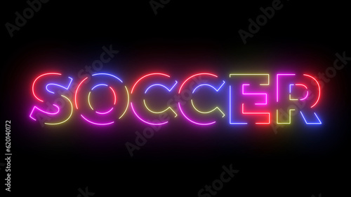 Soccer colored text. Laser vintage effect