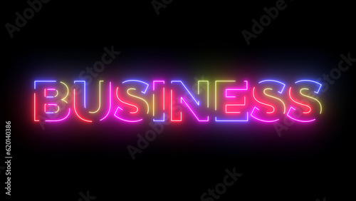 Business colored text. Laser vintage effect
