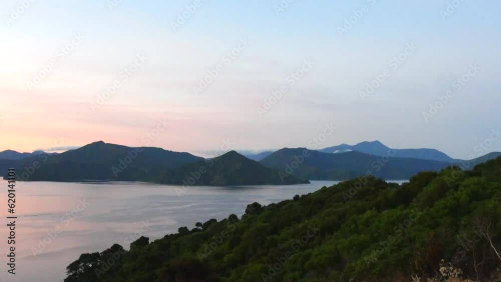 MARLBOROUGH SOUNDS SUNSET OCEAN TIME LAPSE