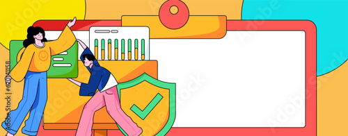 Business people working in flat vector concept operation hand drawn illustration
