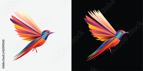 flying bird gradient logo concept Colorful & minimalist
