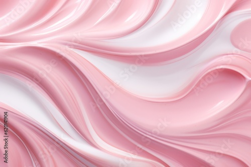 Beauty cosmetic cream texture background pink color. Generative AI. 