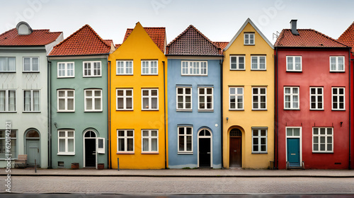 Denmark, typical Street View, Houses, Town, Village, City, Colorful