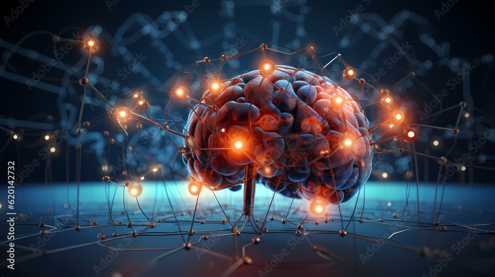 Human brain showing Intelligent thinking processing through the concept ...