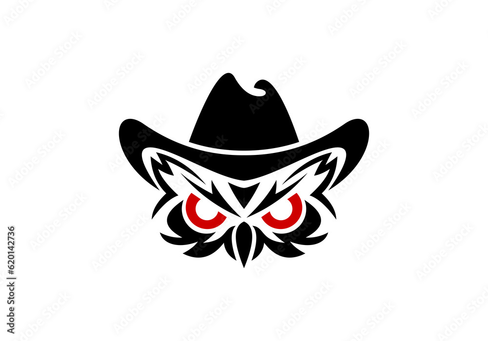 owl detective illustration logo
