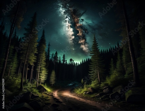 forest at night Ai Generated