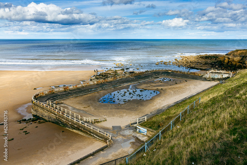 The old tidal swimming pool on Long Sands Beach at Tynemouth, Tyne and Wear, England photo