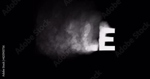 Business offer advertisement template. Video text transition animation with alpha channel. Sale word appears and vanish with smoke effect. Design element for banner, ad