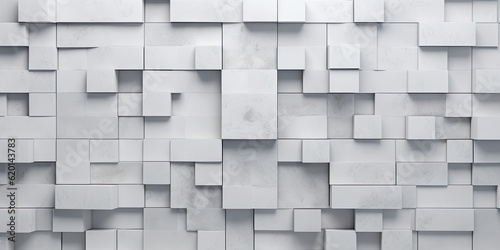 White mosaic texture background abstract design - Geometric squares - AI Generated © mbruxelle