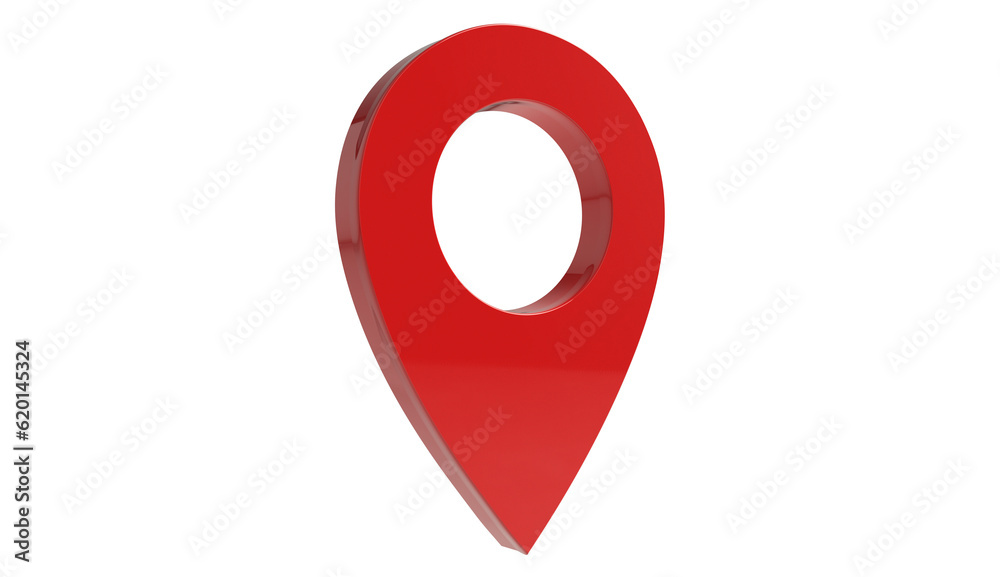 3d pointer - map - pin symbol icon on transparent background