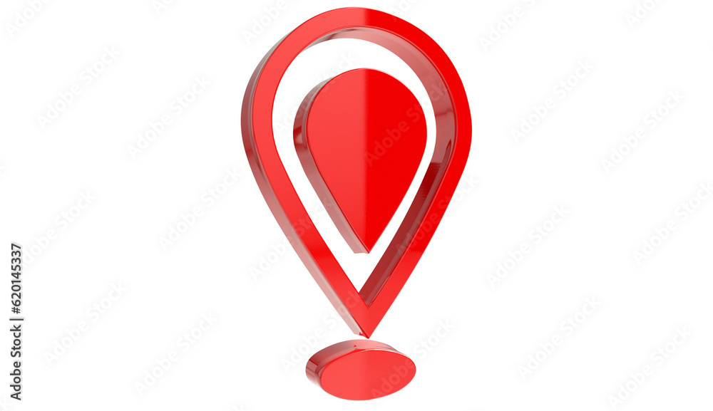 Fototapeta premium 3d pointer - map - pin symbol icon on transparent background