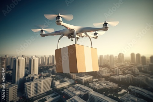Fast and Efficient Drone Delivery Service in the City Concept of Shipping, Logistic and E-commerce