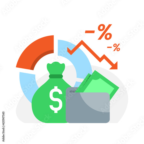 budget allocation, consumptive expenses concept illustration flat design vector eps10. modern graphic element for landing page ui, infographic, icon