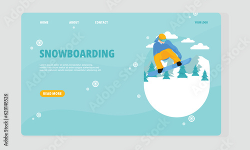 Flat design snowboarding template
