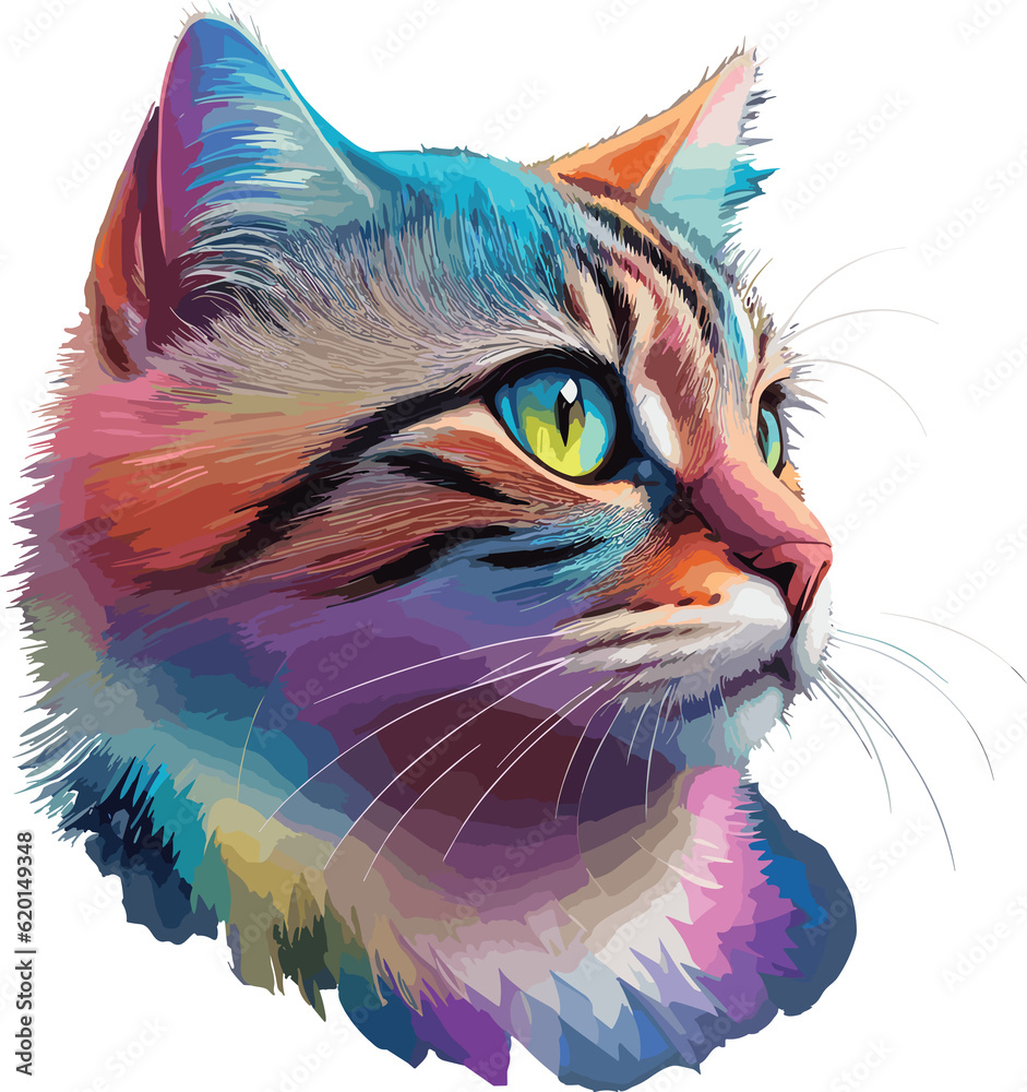 Colorful cat - Ai generated