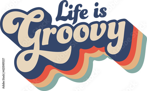 Summer beach abstract retro groovy print. Fun happy trendy vector t-shirt or hippie tee.