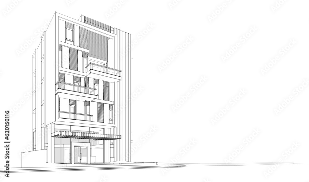 3d render of a modern building 3d render of a modern building
