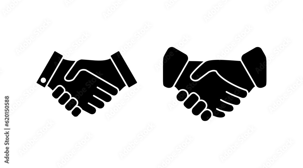 Fototapeta premium Hand shake icon vector. business handshake. contract agreement. partnership