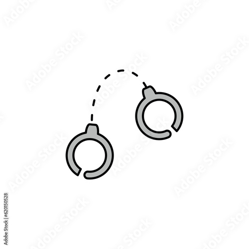 Handcuffs line icon. Vector illustration