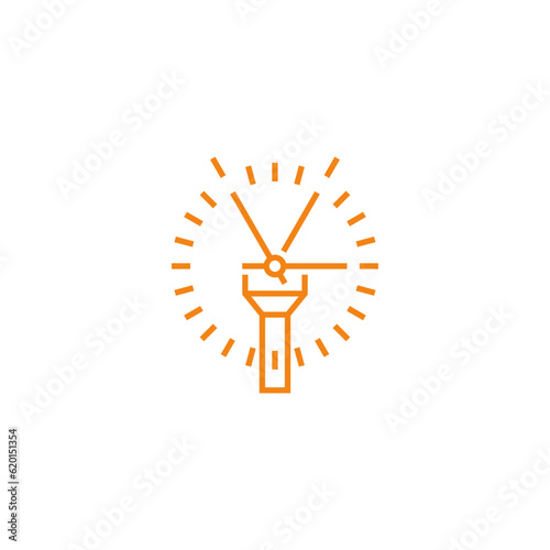 Energy efficient flashlight logo design.