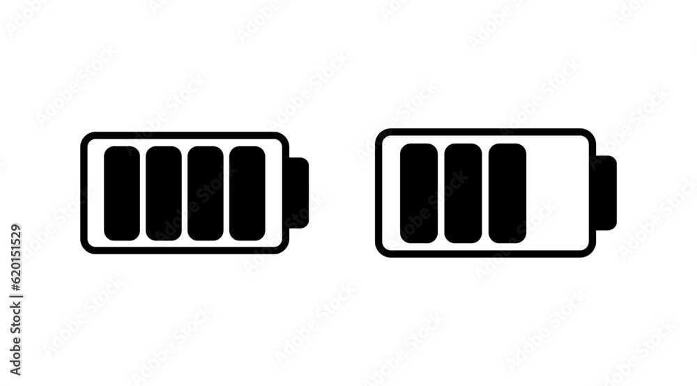 Battery icon vector. Battery charge indicator icon. Battery icon vector. Battery charge indicator icon.