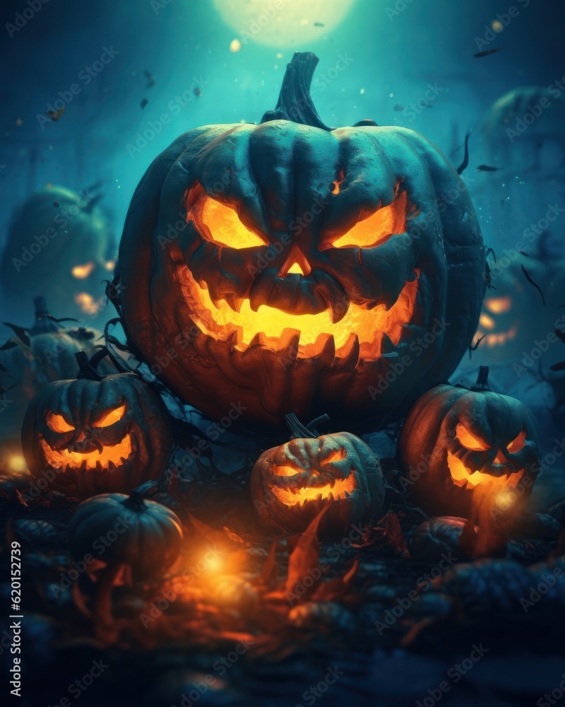 Fototapeta premium Halloween, the spookiest day of the year. Halloween background. Generative AI