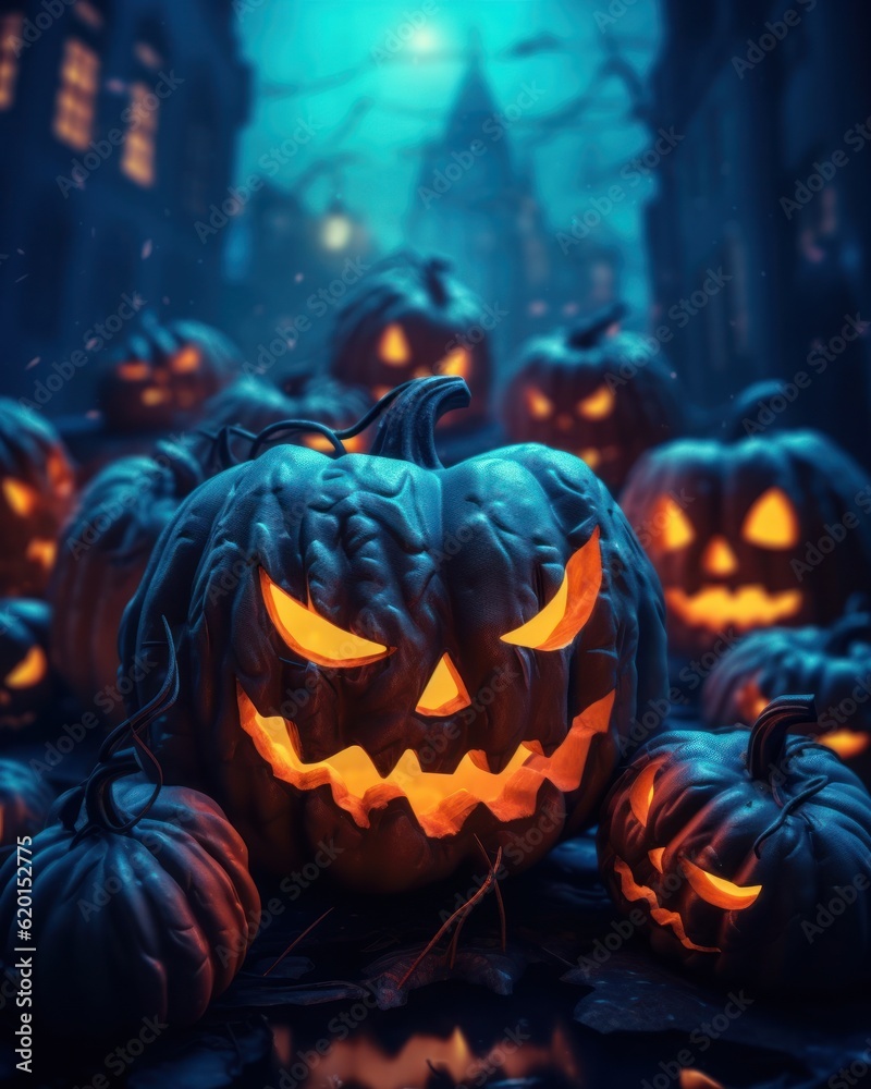 Naklejka premium Halloween, the spookiest day of the year. Halloween background. Generative AI