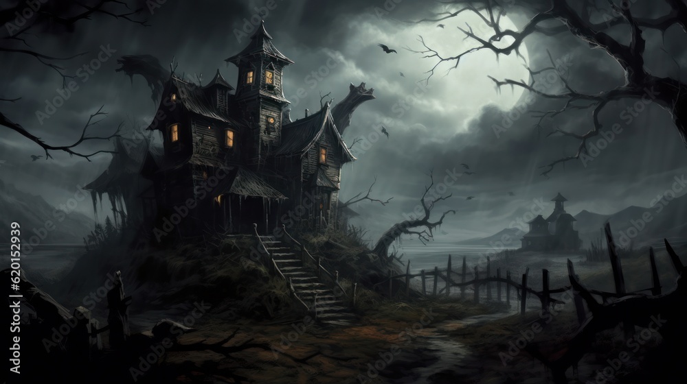 Halloween, the spookiest day of the year. Halloween background. Generative AI Halloween, the spookiest day of the year. Halloween background. Generative AI