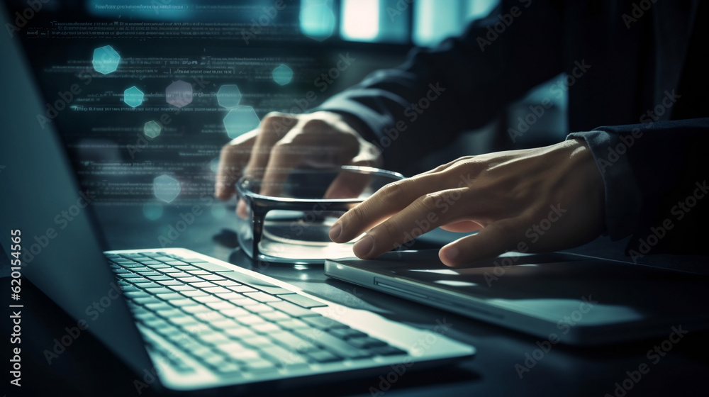 Browsing Internet Data Information Search engine with businessman hand background. Man clicking internet search bar accessing homepage on computer touch screen. Digital Networking , Generative Ai Browsing Internet Data Information Search engine with businessman hand background. Man clicking internet search bar accessing homepage on computer touch screen. Digital Networking , Generative Ai