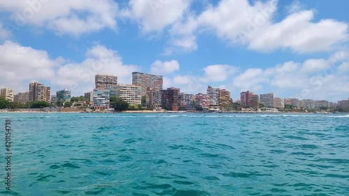View from sea on Alicante city, Spain