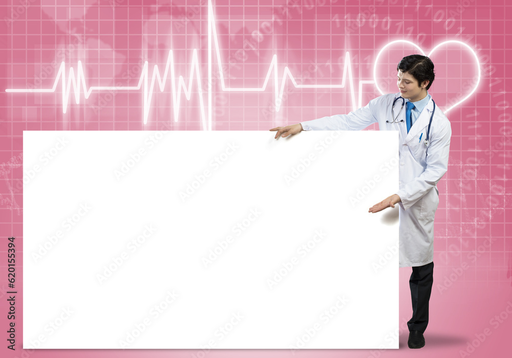 Doctor with banner Doctor with banner