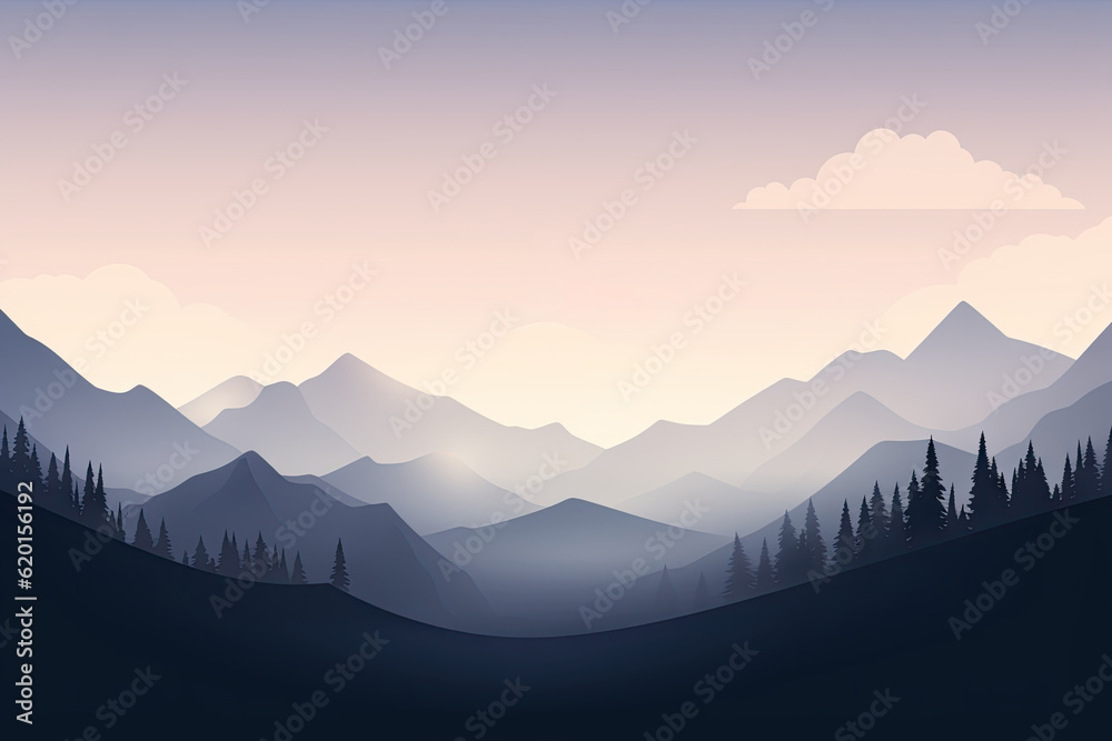 an abstract background with mountains and clouds