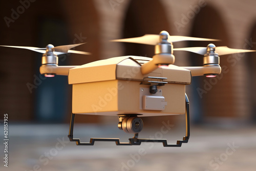monitor parcels with drones in the warehouse