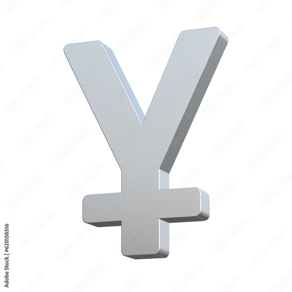 Obraz premium Silver Yuan Sign