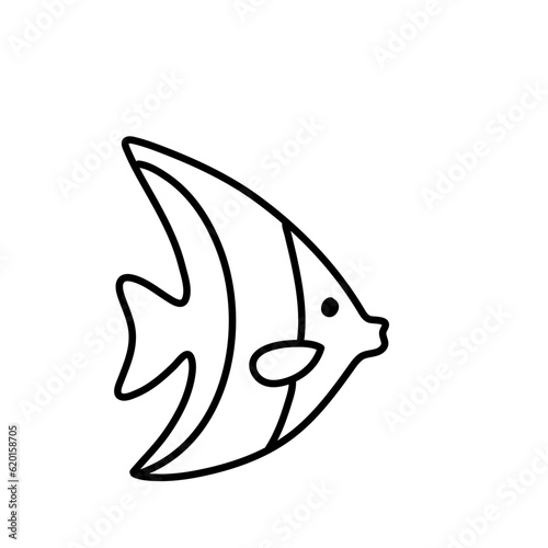 Hand drawn fish icon vector