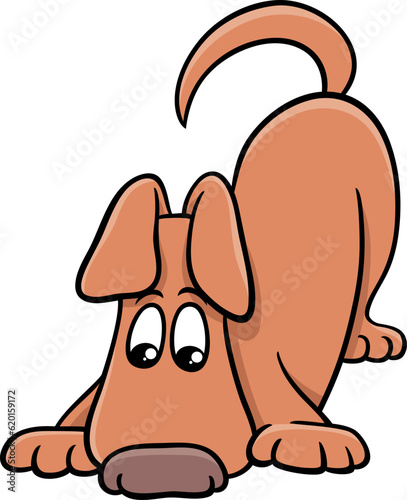 funny cartoon sniffing brown dog comic animal character