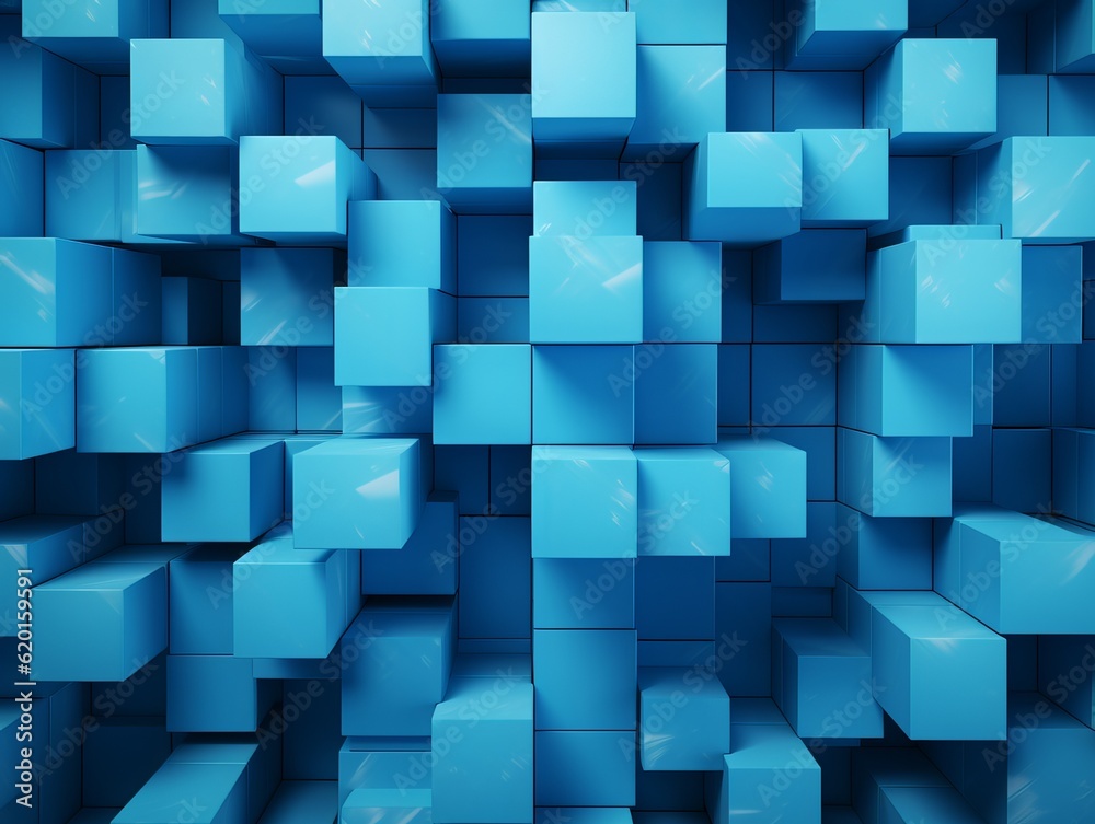 a blue background with many cubes in it a blue background with many cubes in it