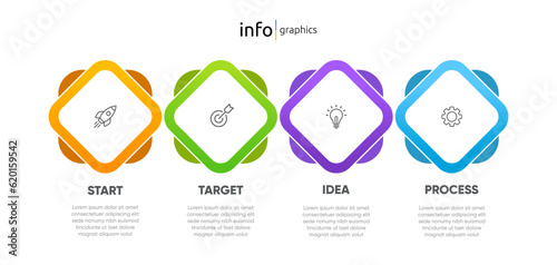 Timeline infographic design with options or steps. Infographics for business concept. Can be used for presentations workflow layout, banner, process, diagram, flow chart, info graph, annual report.
