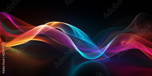 a colorful wave of smoke on a black background