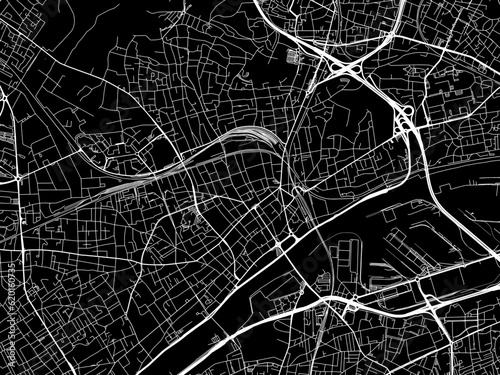 Foto Vector road map of the city of  Argenteuil in France on a black background