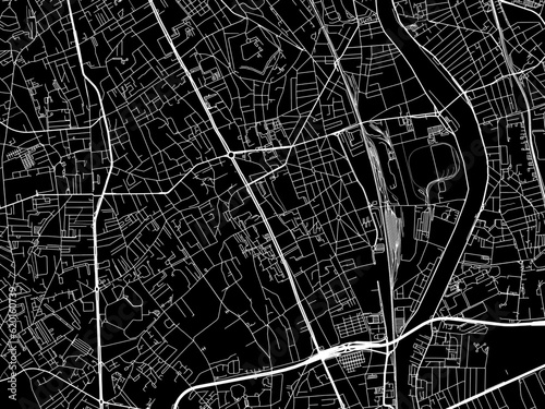 Vector road map of the city of  Vitry-sur-Seine in France on a black background.