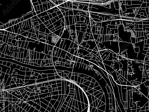 Vector road map of the city of  Champigny-sur-Marne in France on a black background.