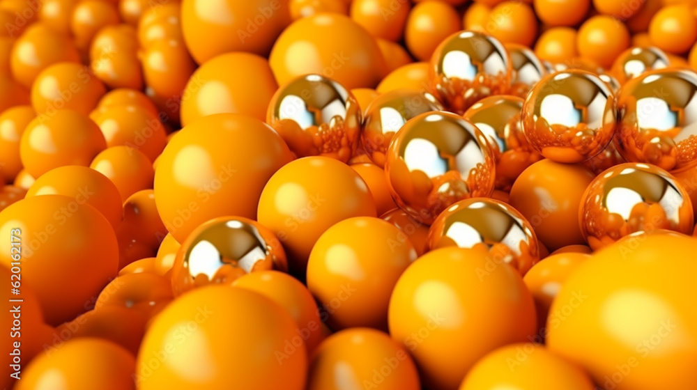 Abstract composition with yellow 3D spheres background. Abstract composition with yellow 3D spheres background.