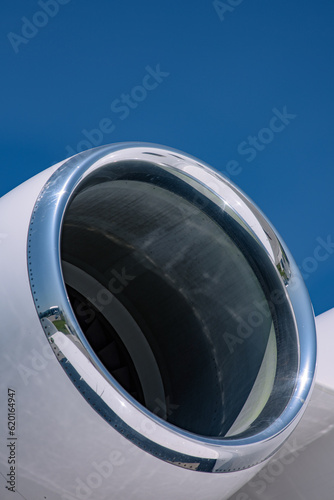 Close Up of a Private Jet Turbofan Engine