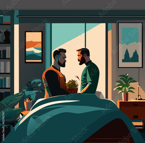couple gay in the room