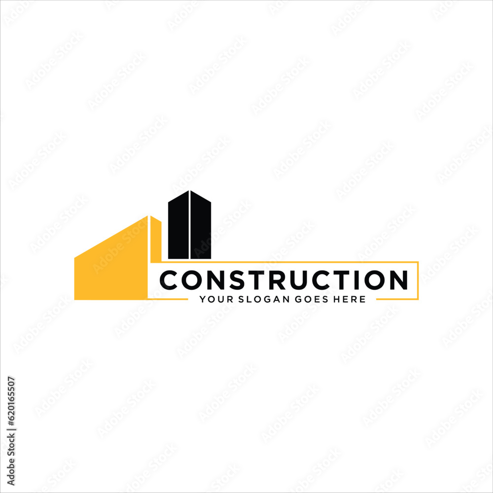 Fototapeta premium Creative logo abstract cube for construction company