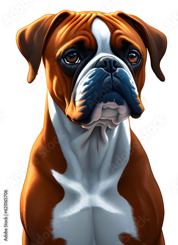 Beautiful Boxer dog, very cute portrait