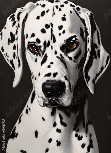 Beautiful Dalmatian dog, very cute portrait