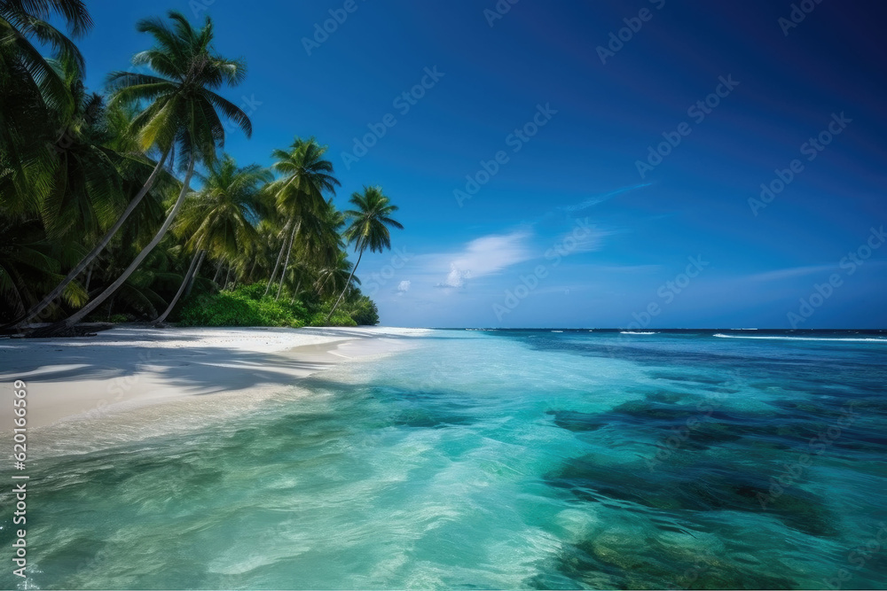 Tropical beach in the sunshine